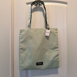 NWT’s Prada Beauty Green/Black Reversible Tote Bag